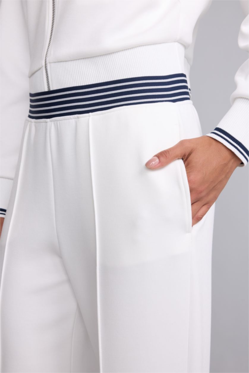 WOMAN Ecru Straight Fit Trousers