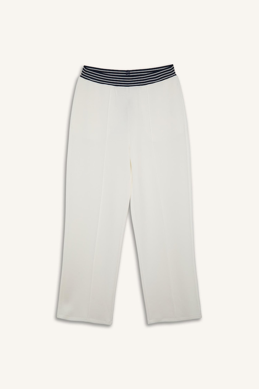 WOMAN Ecru Straight Leg Modal Sports Sweatpants