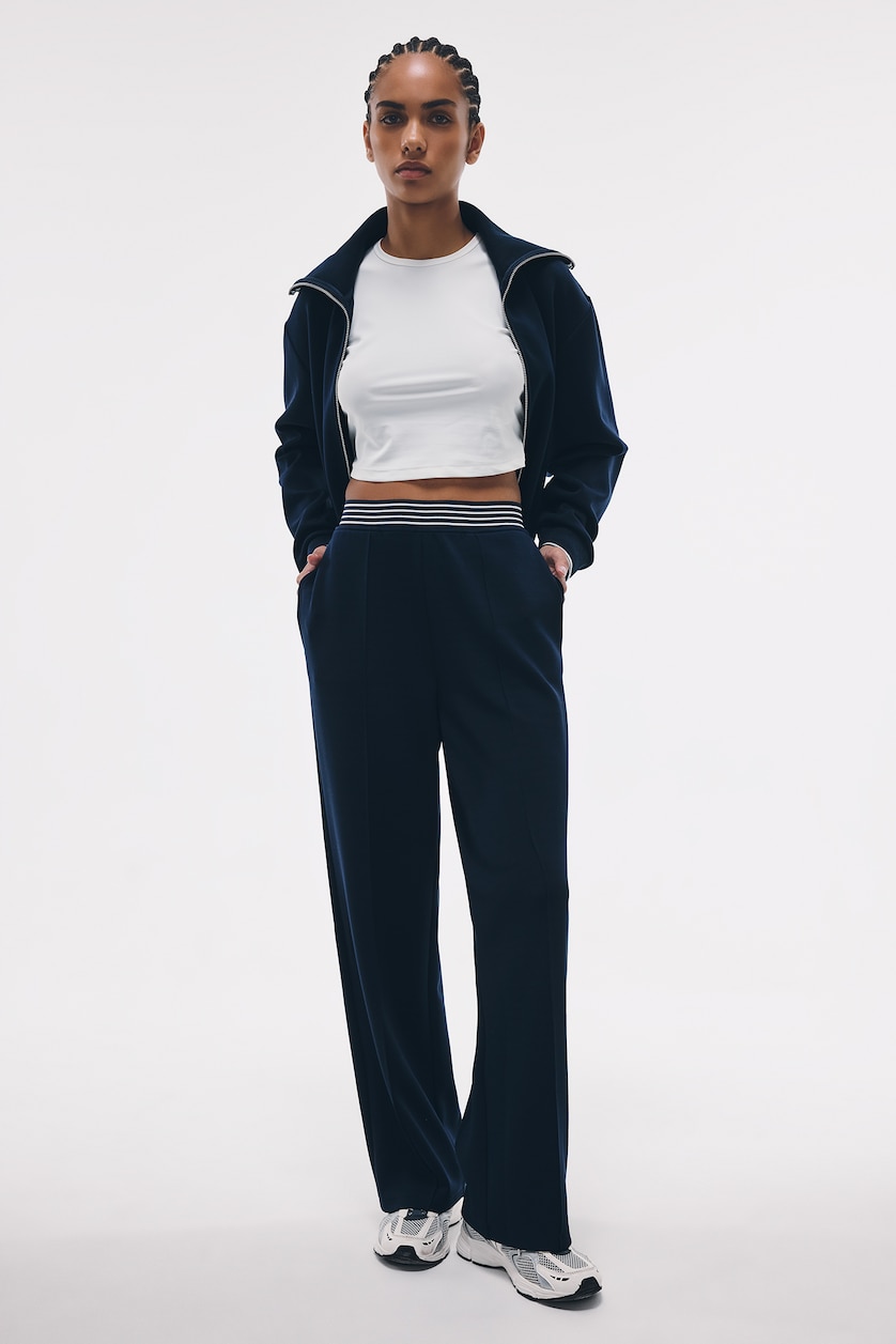 Women Indigo Straight Fit Modal Sports Sweatpants