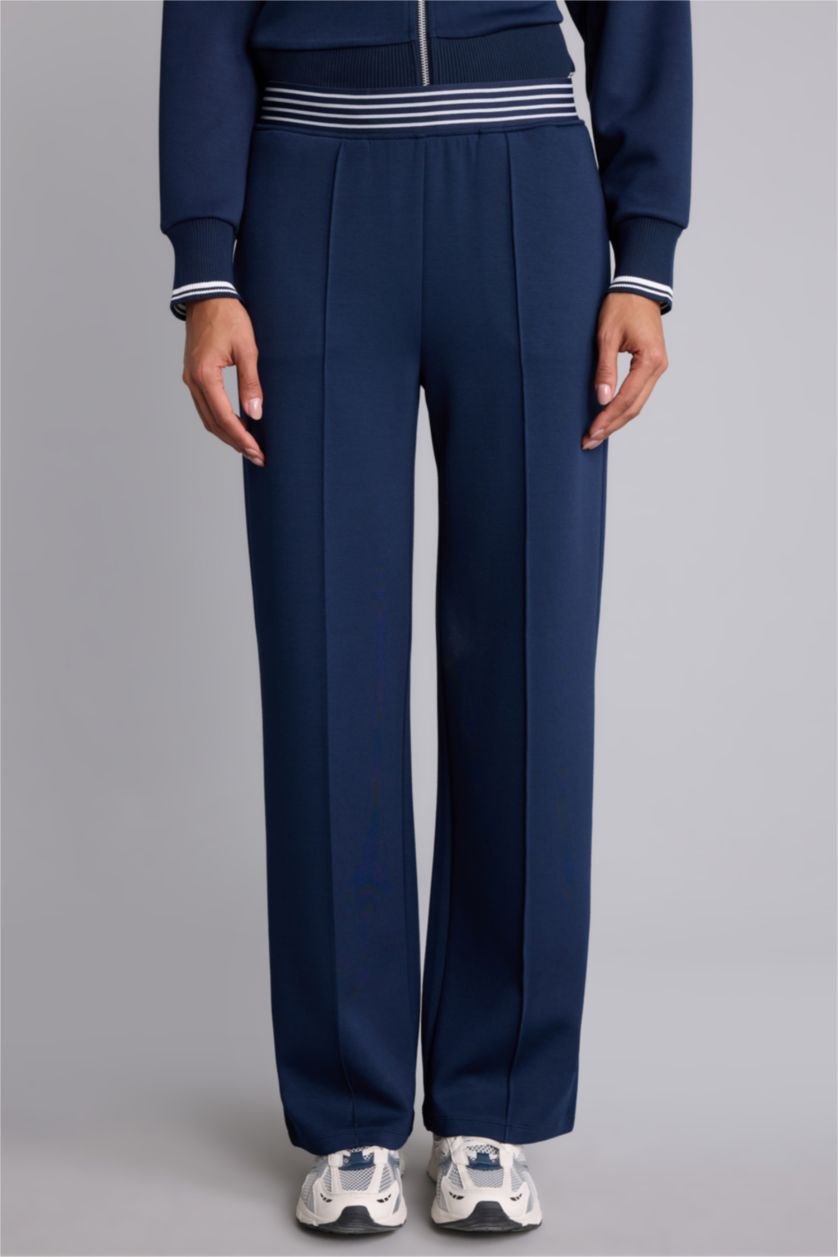 نساء نيلي Straight Fit Trousers