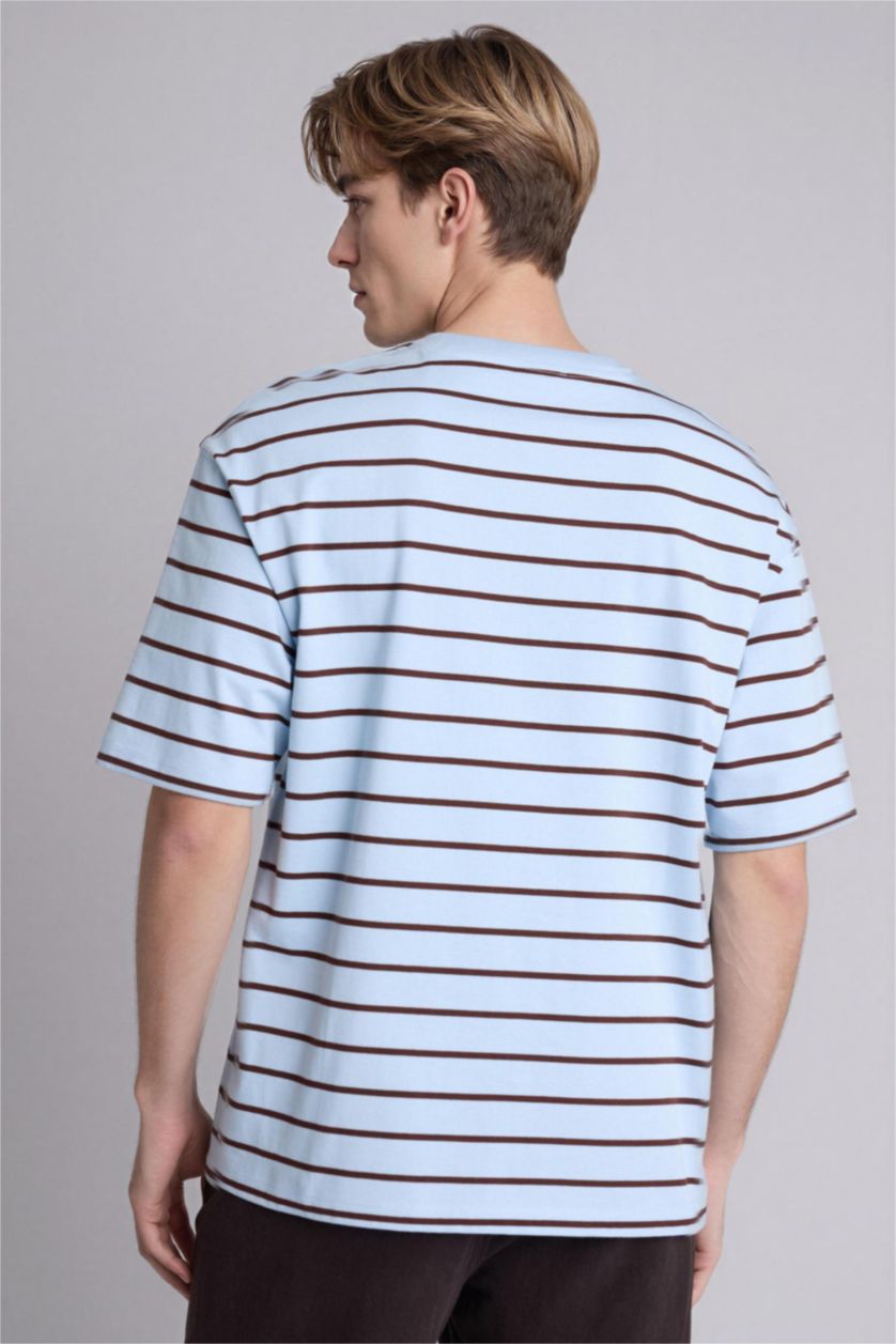 Man Blue Boxy Fit Short Sleeve T-Shirt