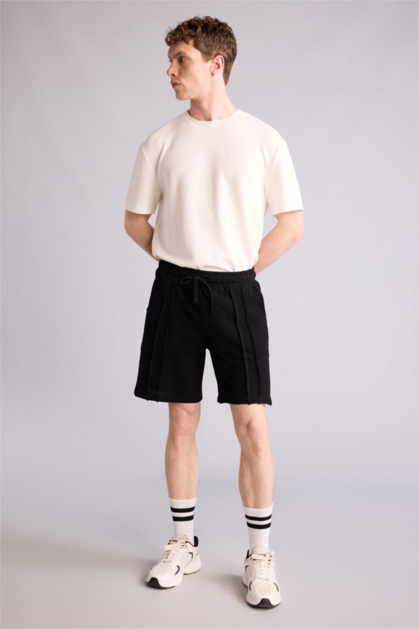 Erkek Siyah Regular Fıt Şort