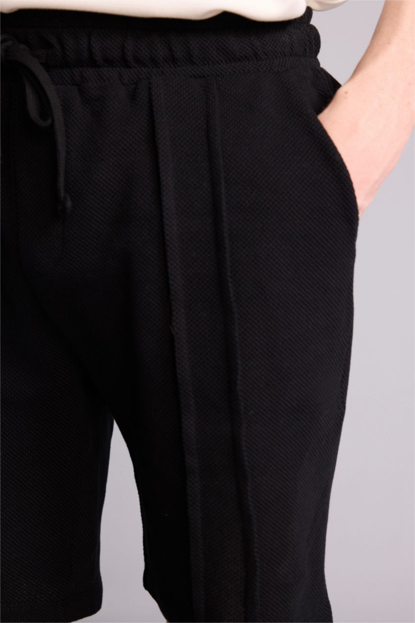 Erkek Siyah Regular Fıt Şort