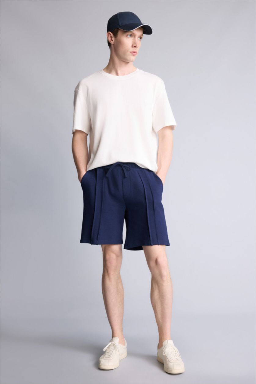 Erkek Lacivert Regular Fıt Şort