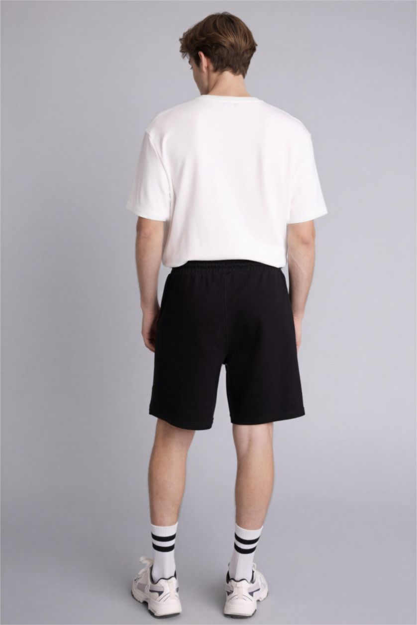 Erkek Siyah Regular Fıt Şort
