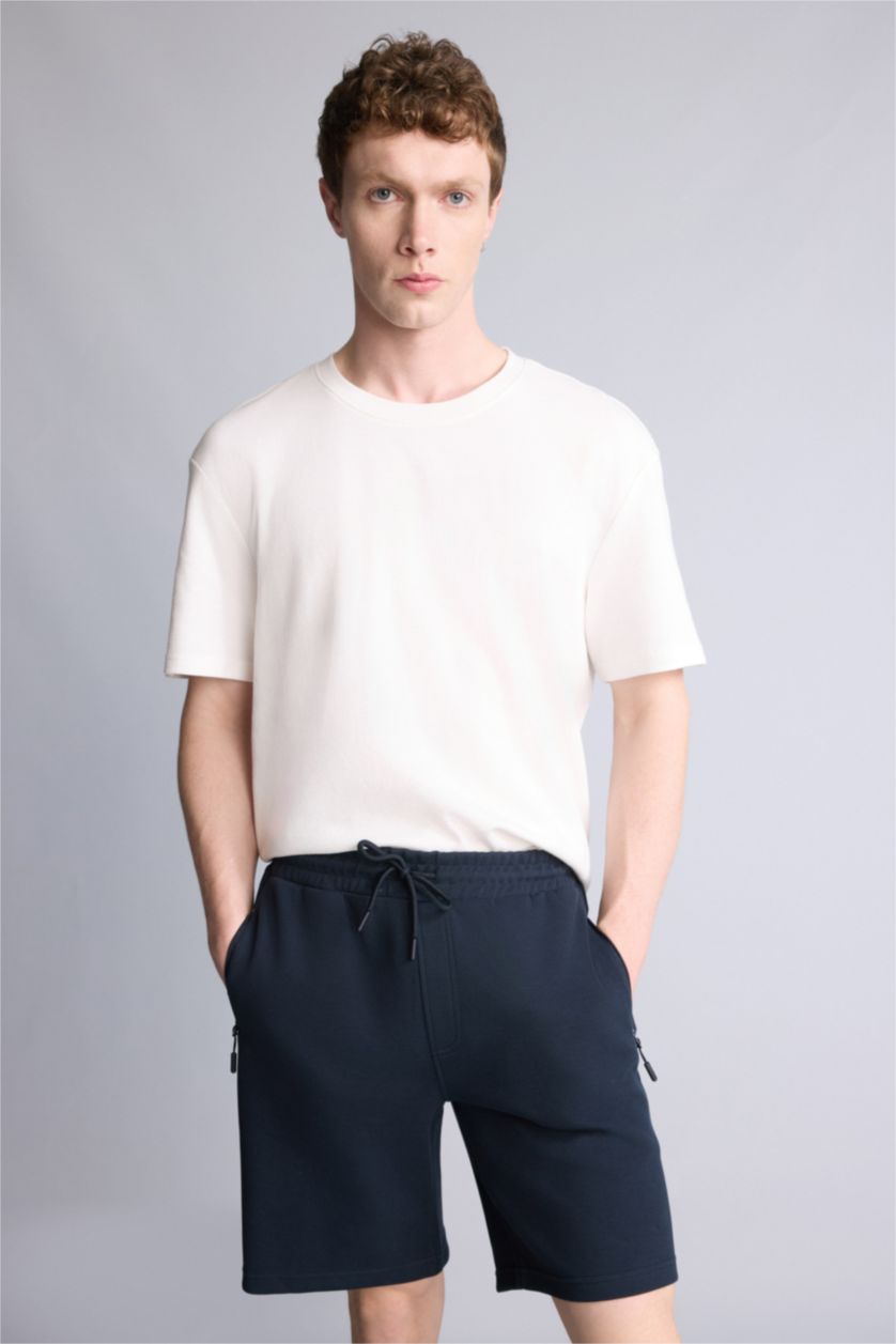 Erkek Lacivert Regular Fıt Şort