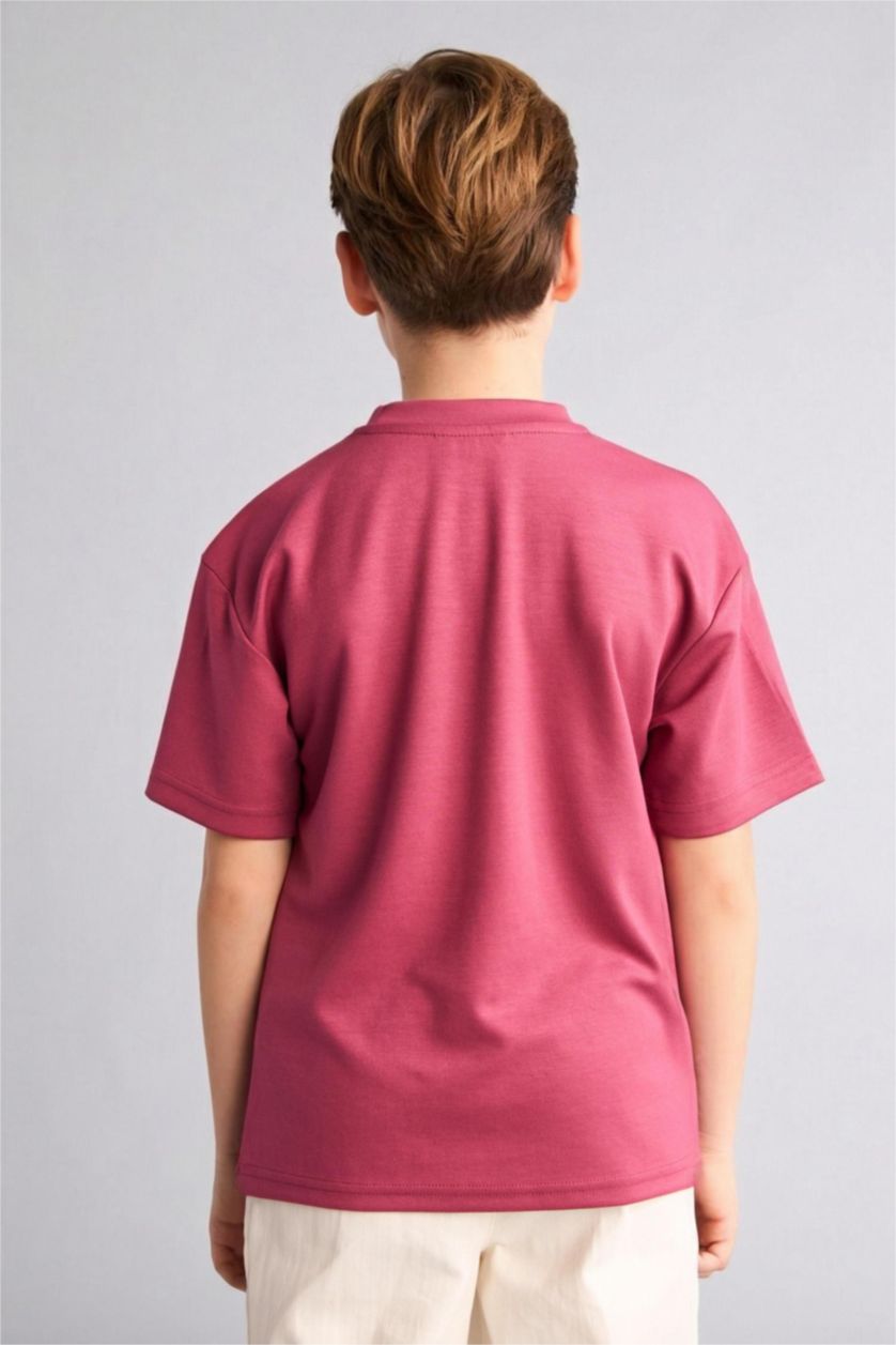 Erkek Çocuk - Genç Erkek Gülkurusu Oversize Kısa kollu Tişört Erkek Çocuk