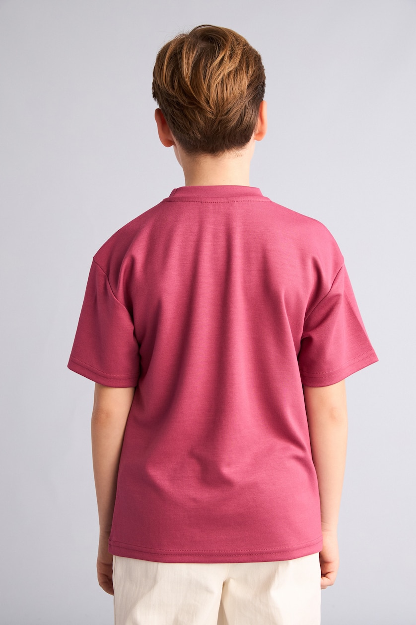 Erkek Çocuk - Genç Erkek Gülkurusu Oversize Kısa kollu Tişört Erkek Çocuk