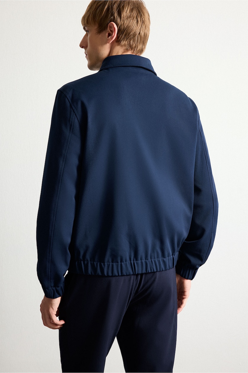 Men NAVY Regular Fit Lined Puffer Jacket
