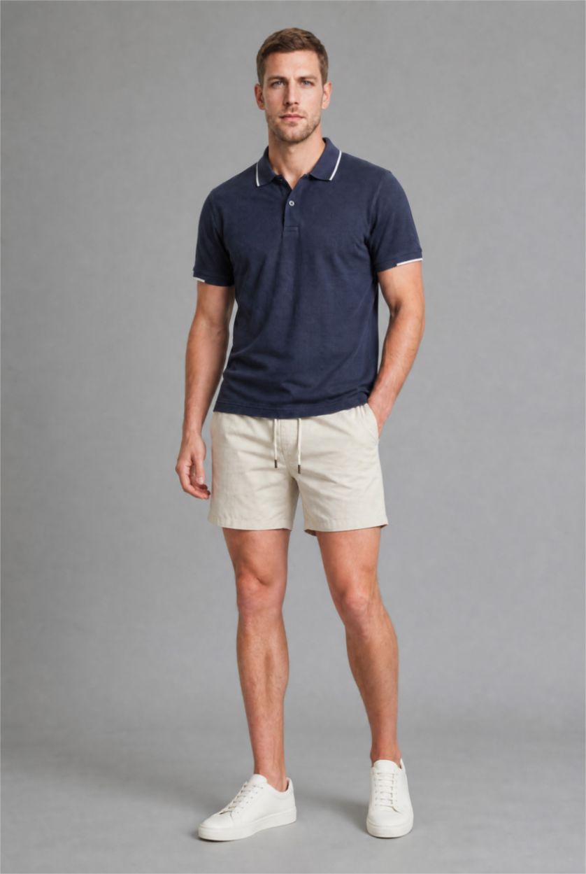 رجال كحلي Regular Fit Short Sleeve Polo T-Shirt