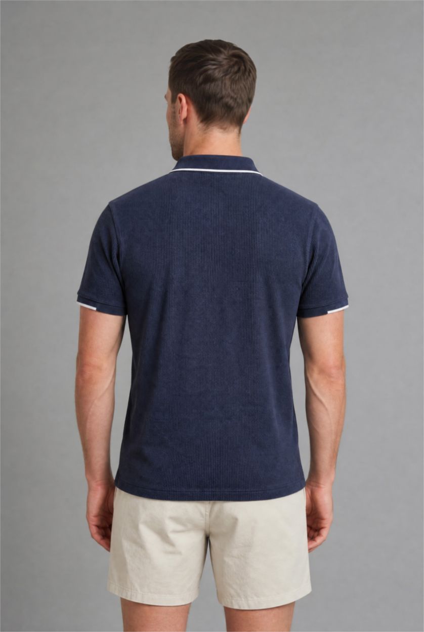 رجال كحلي Regular Fit Short Sleeve Polo T-Shirt