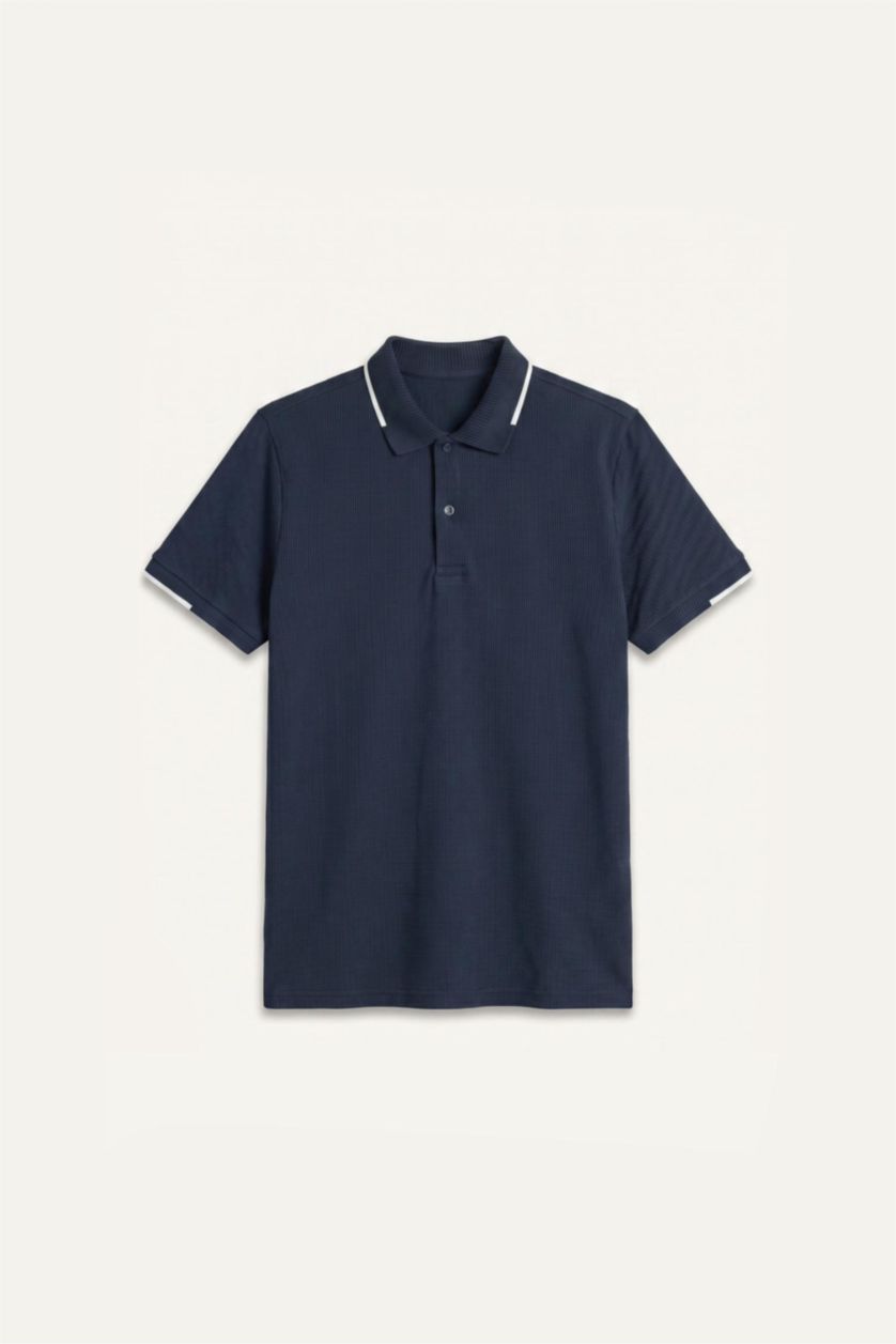 رجال كحلي Regular Fit Short Sleeve Polo T-Shirt