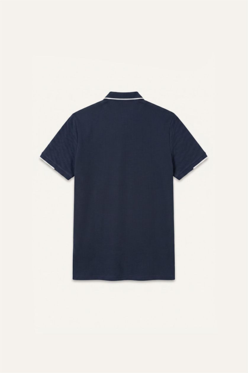 رجال كحلي Regular Fit Short Sleeve Polo T-Shirt