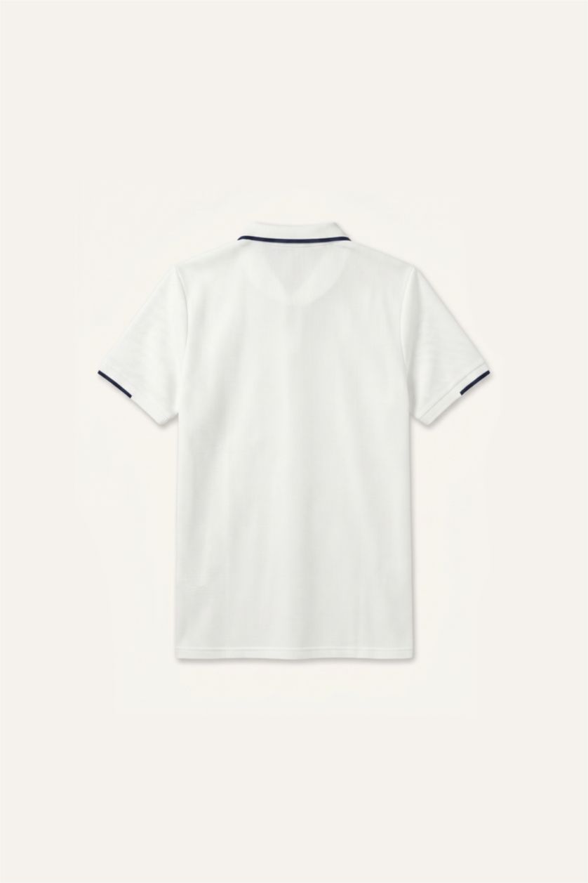 Erkek Kırık Beyaz Regular Fit Polo Tişört