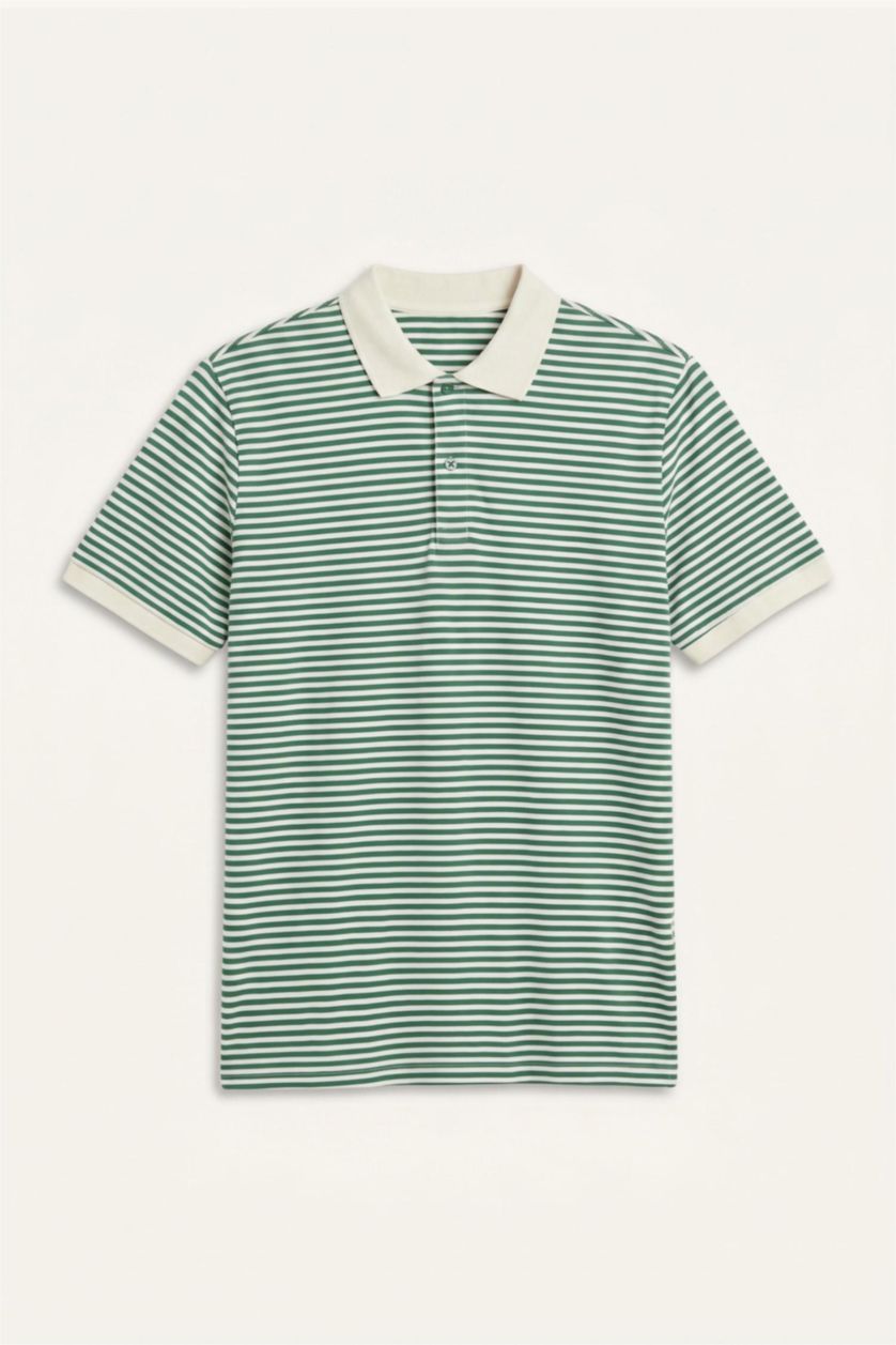 Erkek Koyu Yeşil Pamuklu Regular Fit Polo Tişört