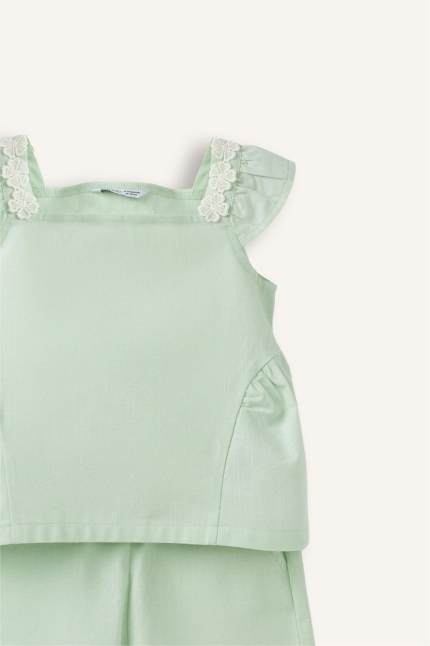 Baby Girls Mint 2 piece Regular Fit Floral Set