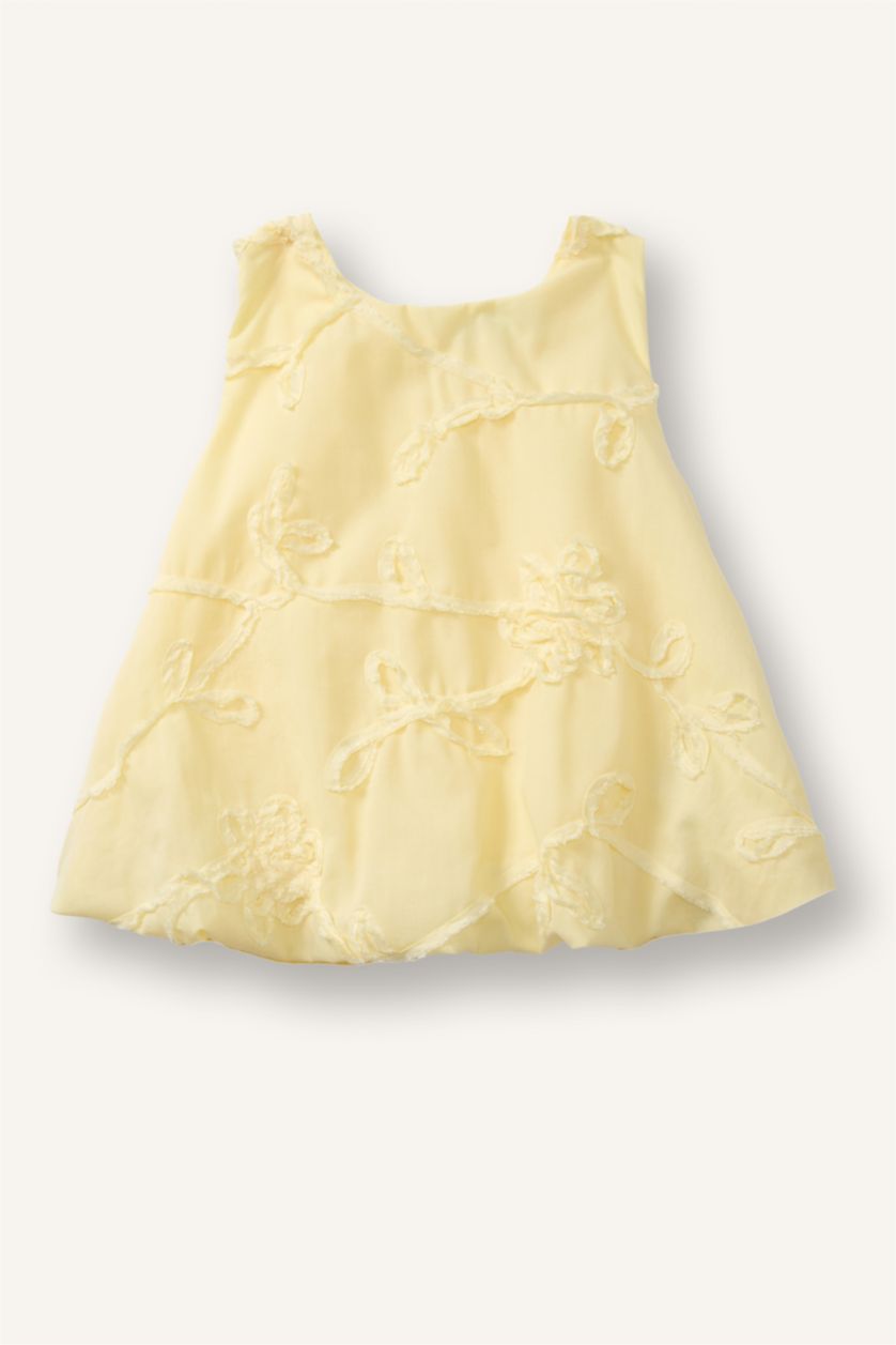 Kız Bebek Açık Sarı 3D Poplin Gömlek Kız Bebek