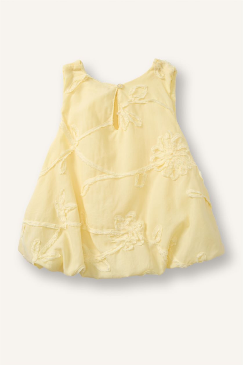 Kız Bebek Açık Sarı 3D Poplin Gömlek Kız Bebek