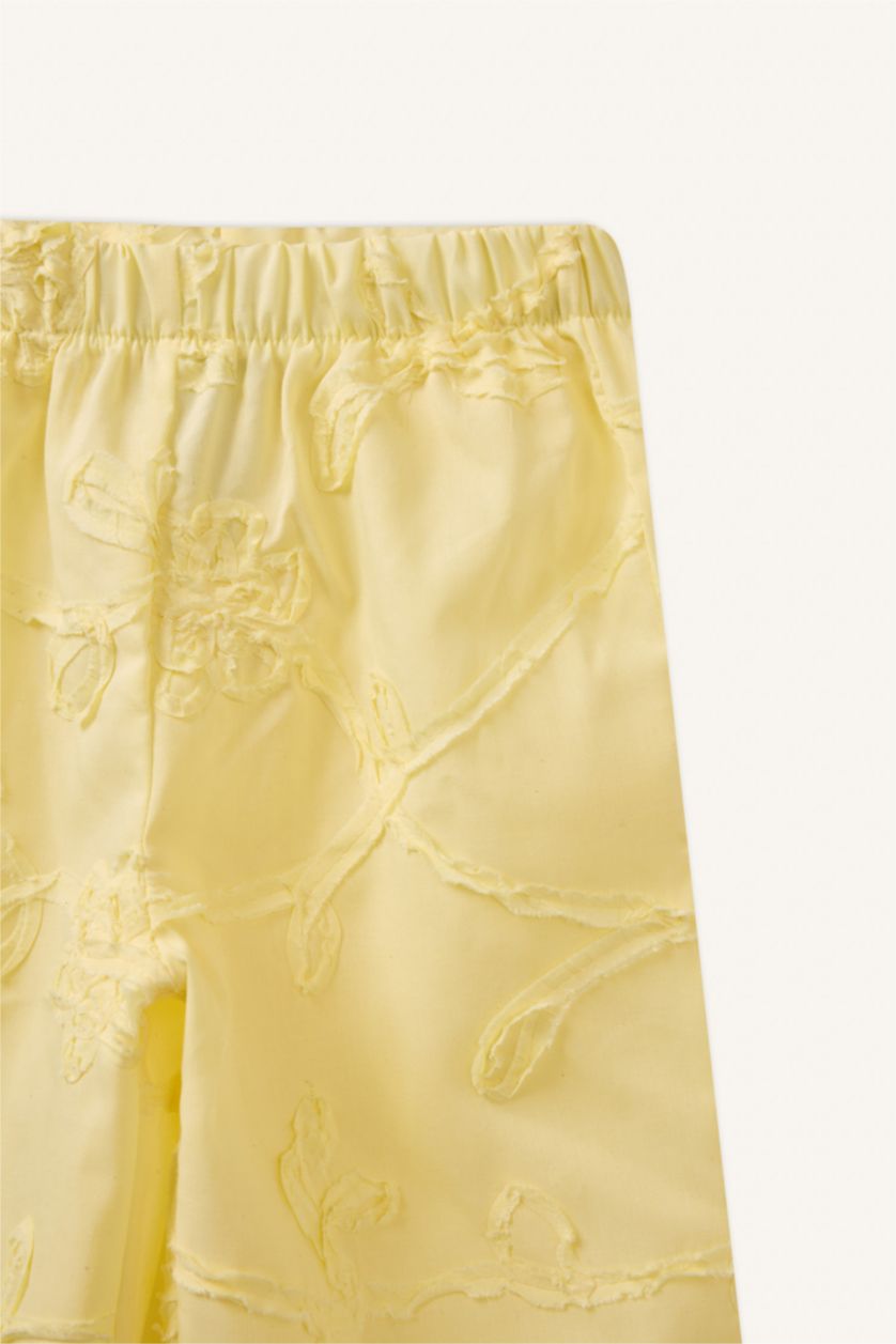 Kız Bebek Açık Sarı Wıde Leg Kız Bebek Pantolon