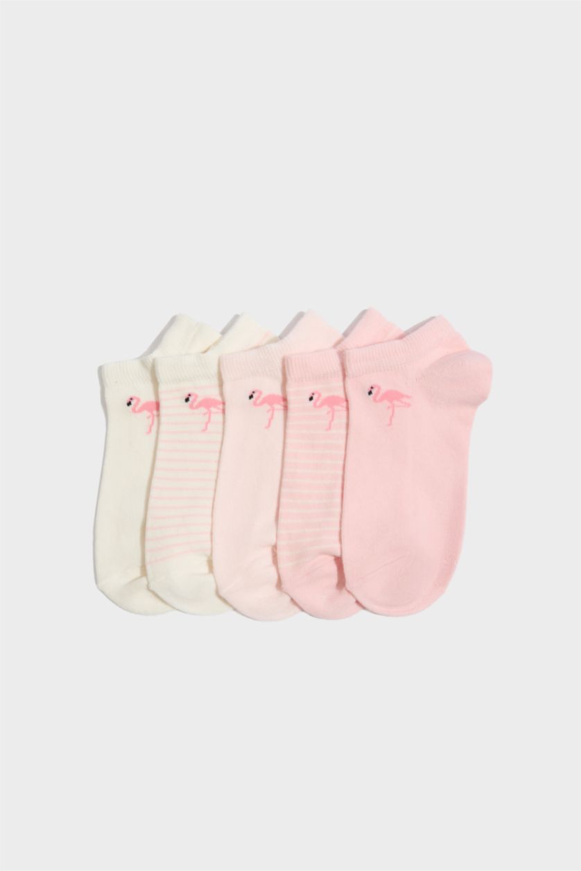 WOMAN Light Pink 5 Piece Cotton Short Socks