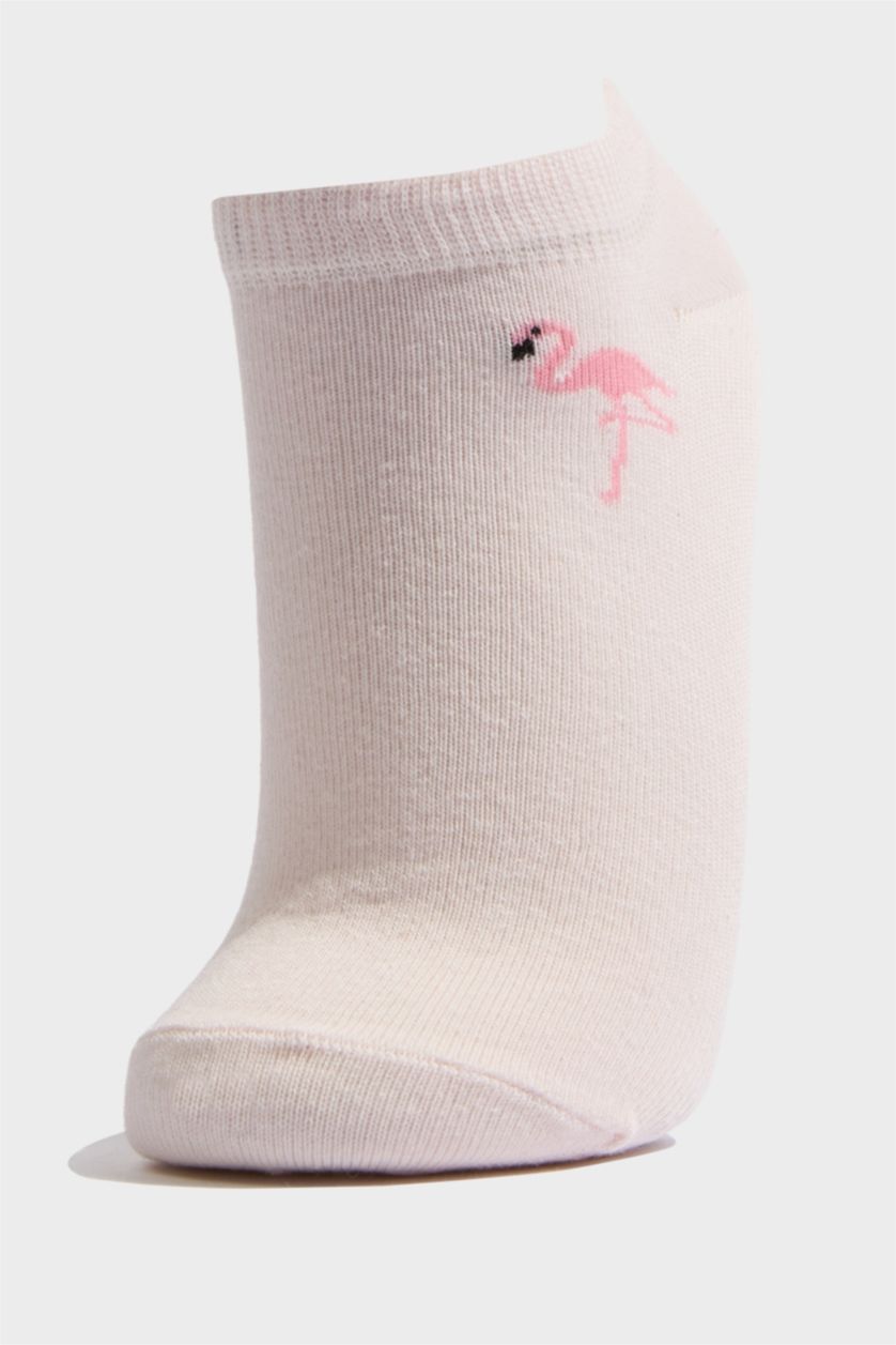 WOMAN Light Pink 5 Piece Cotton Short Socks