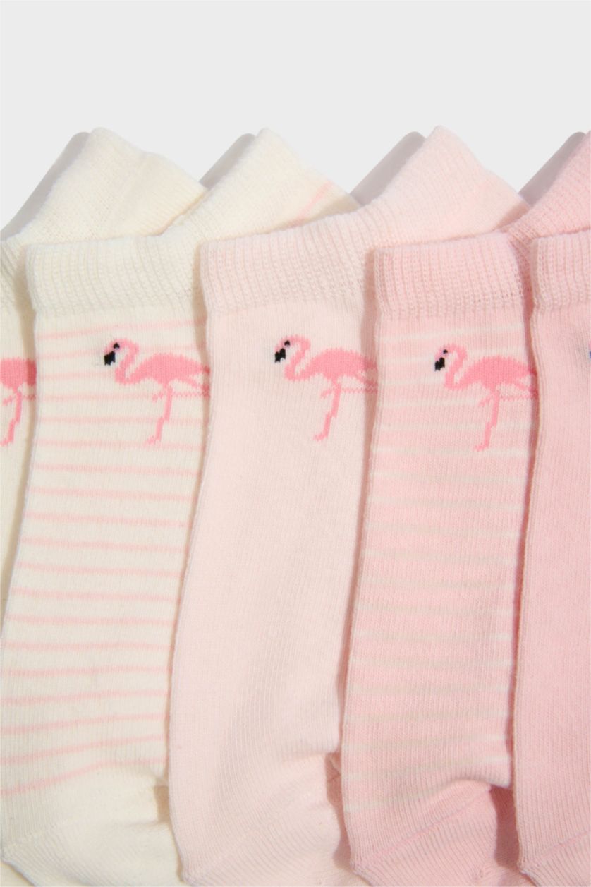 WOMAN Light Pink 5 Piece Cotton Short Socks