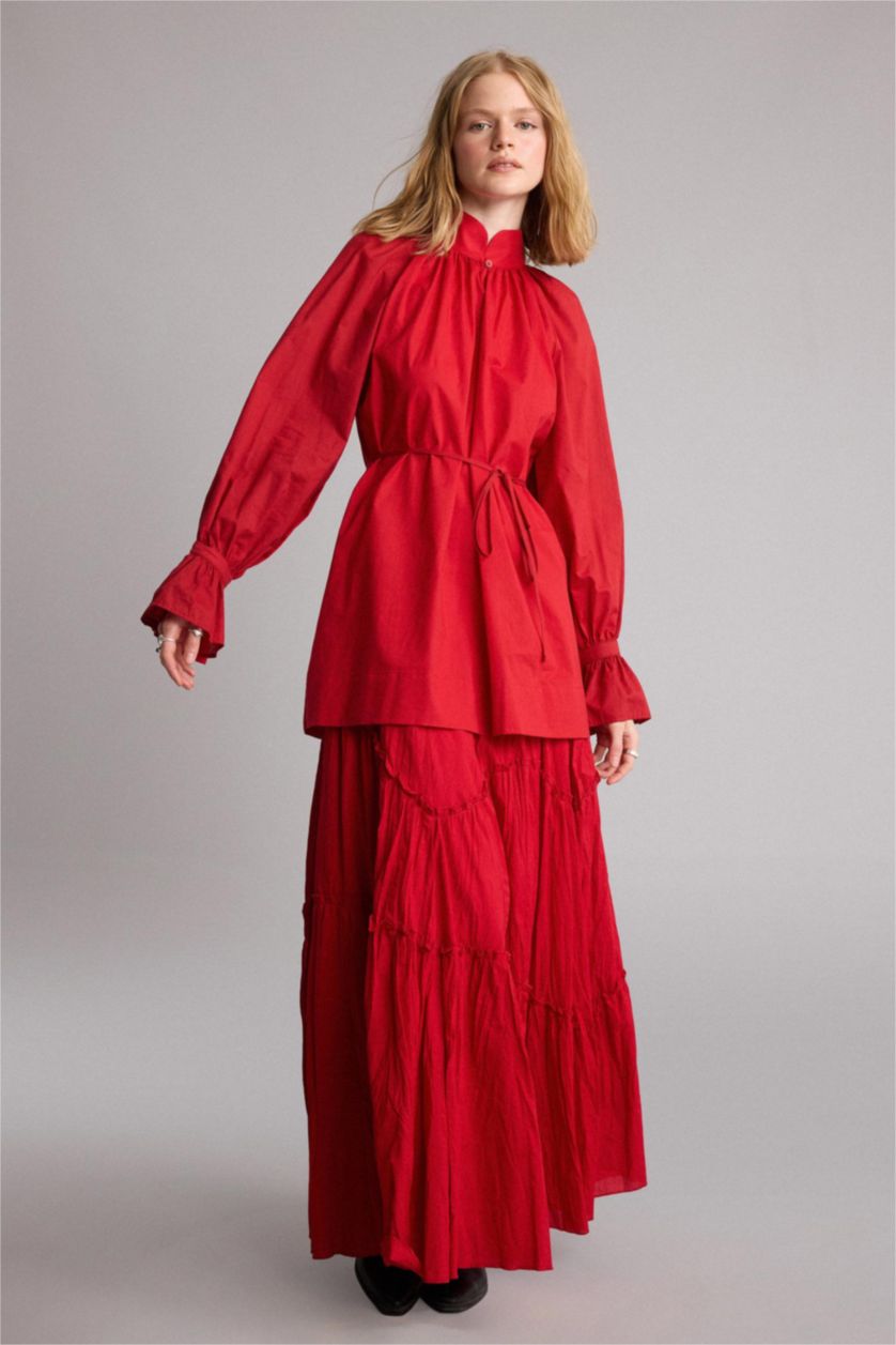 Women Red A Line Maxi