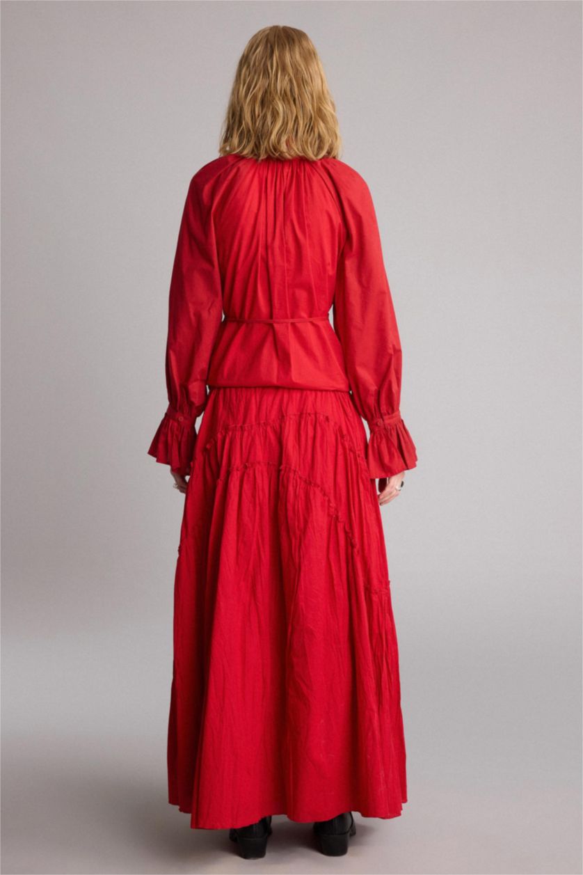 Women Red A Line Maxi