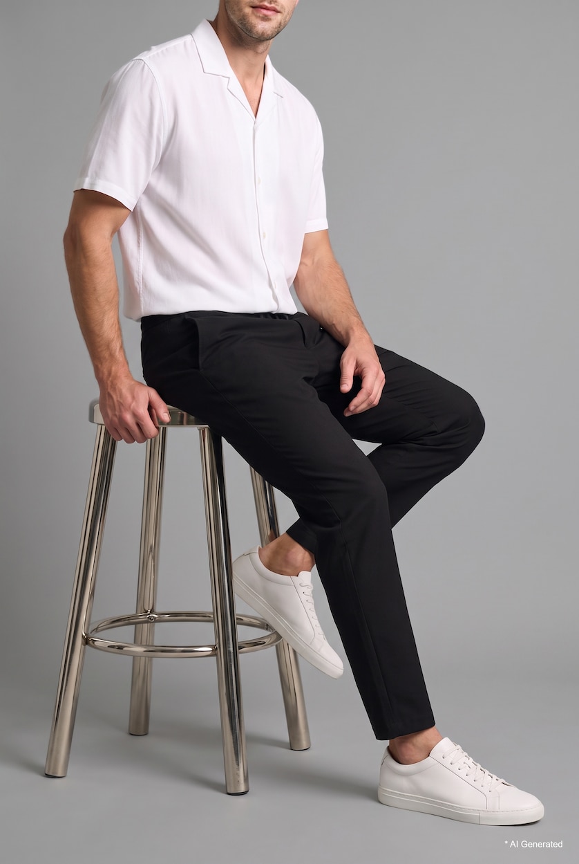 Men Black Relax Fit Trousers