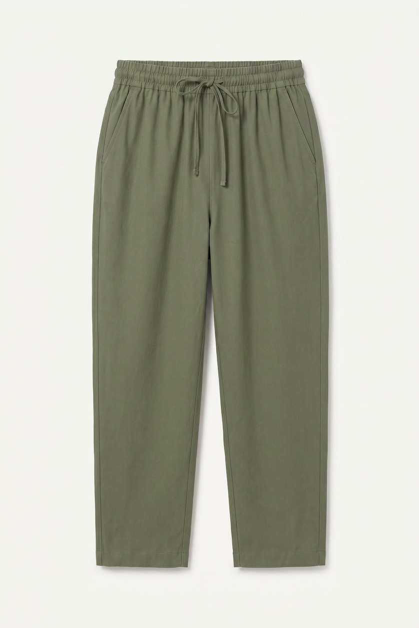 MAN Light Green Breathable Relax Fit Elastic Waist Stretch Fabric Trousers