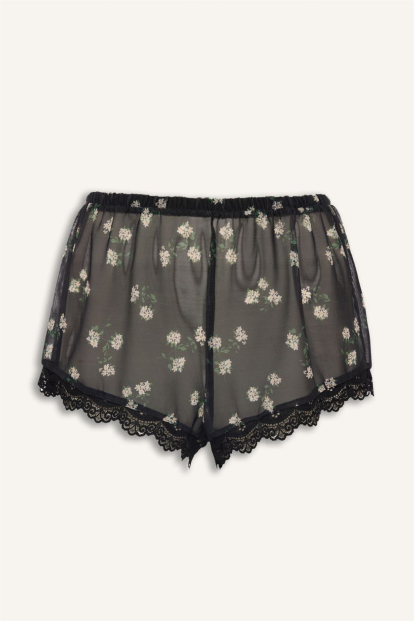 Women Black Tulle Knitted Bottoms