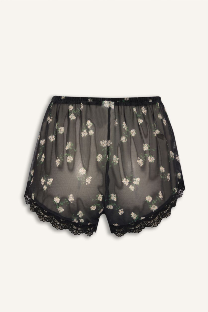 Women Black Tulle Knitted Bottoms