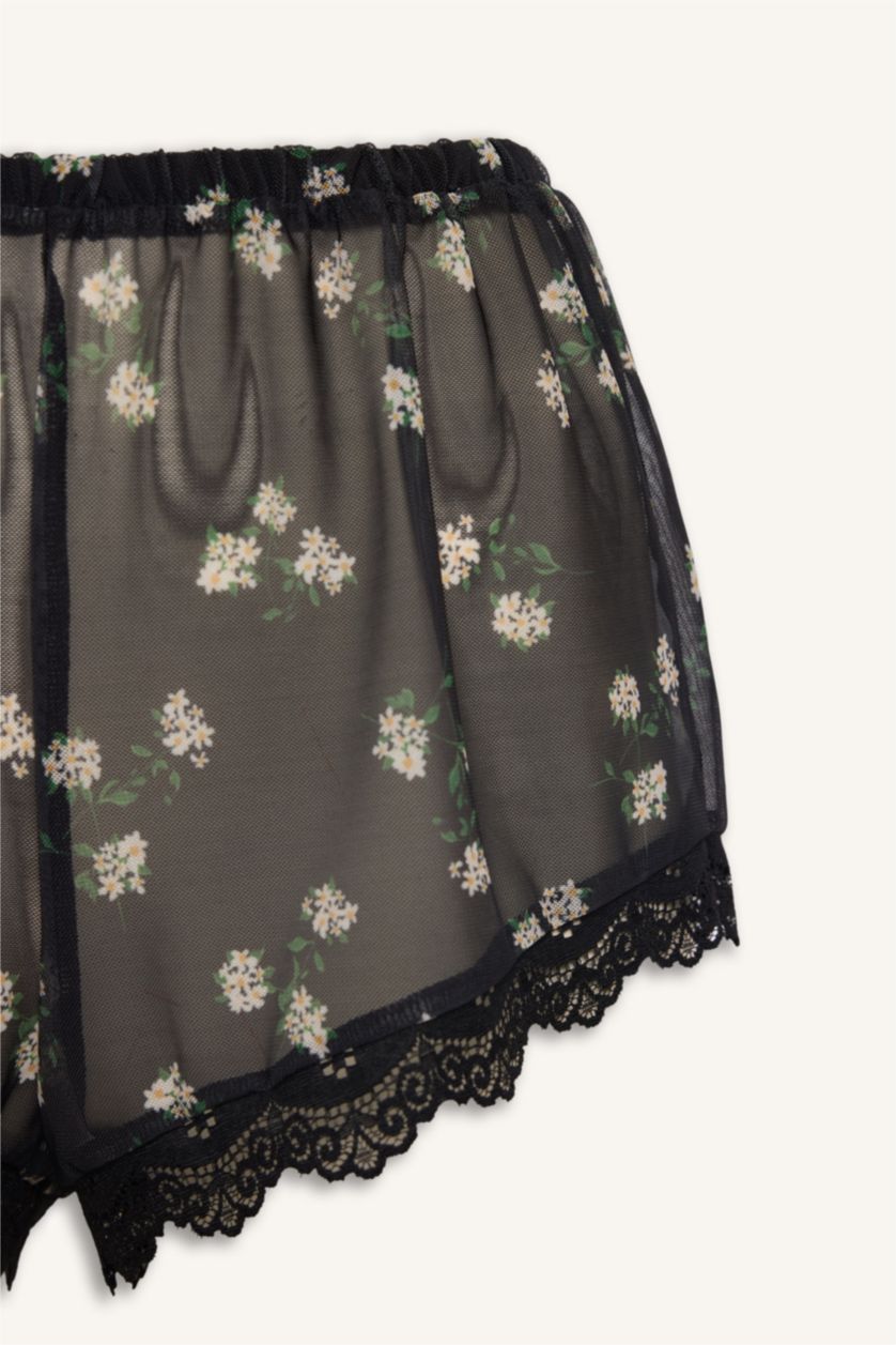 Women Black Tulle Knitted Bottoms