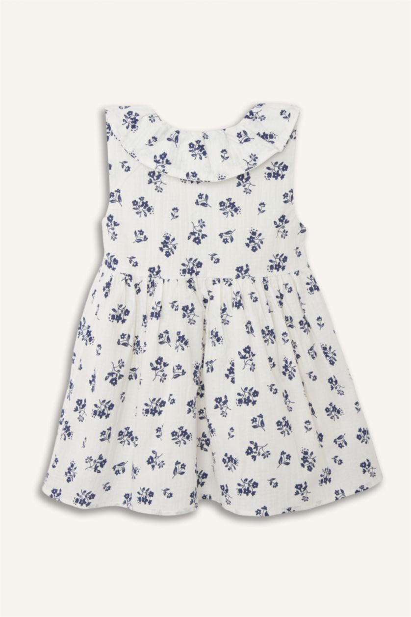 Kız Bebek Ekru Çizgili Elbise Kız Bebek