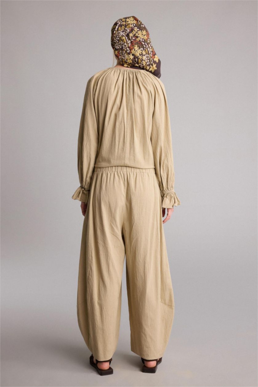 Women Stone Relax Fit Voile Trousers