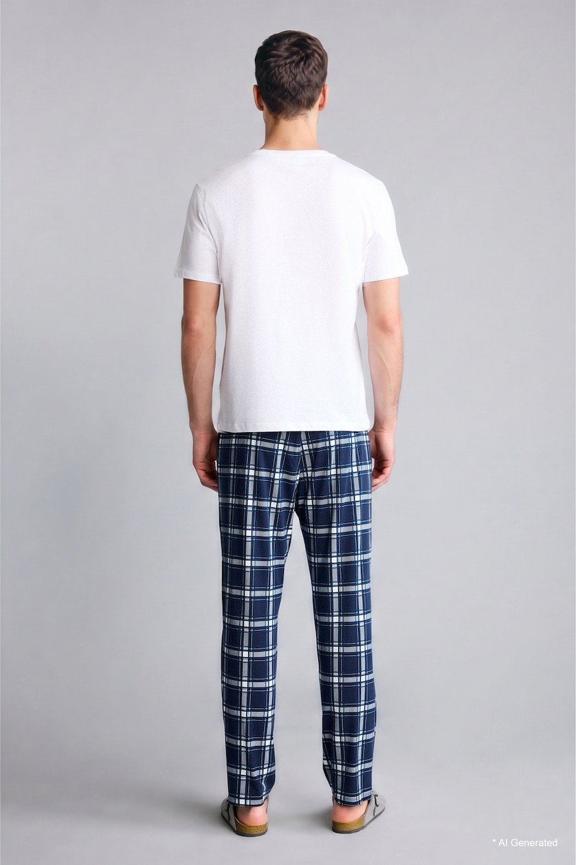 Man NAVY 3 piece New Regular Fit Pyjamas Set