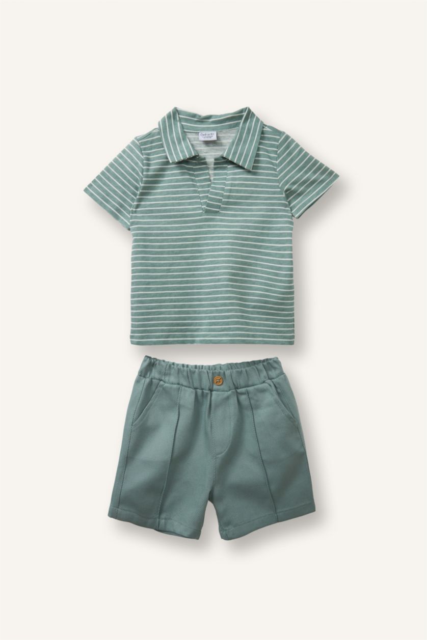 Erkek Bebek Açık Haki 2'Li Takım Erkek Bebek