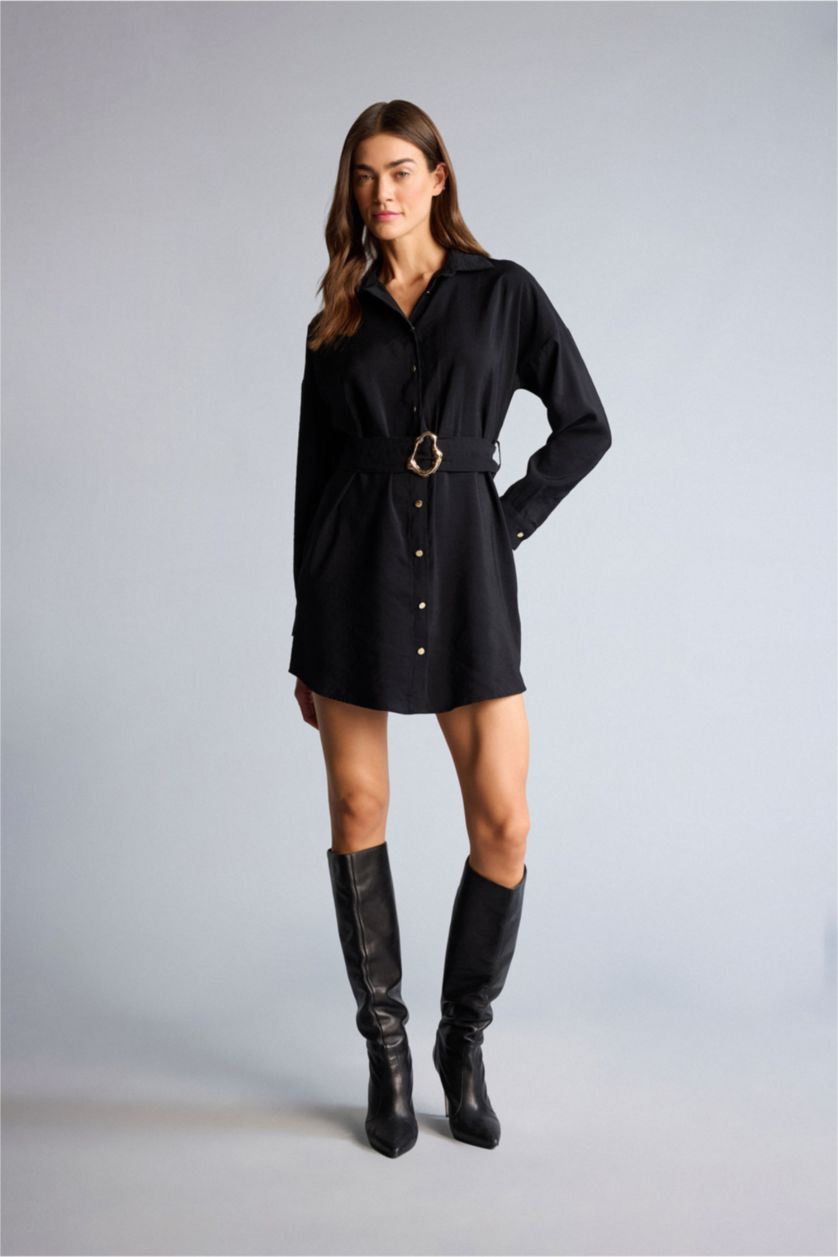 Kadın Siyah Uzun Kollu Elbise