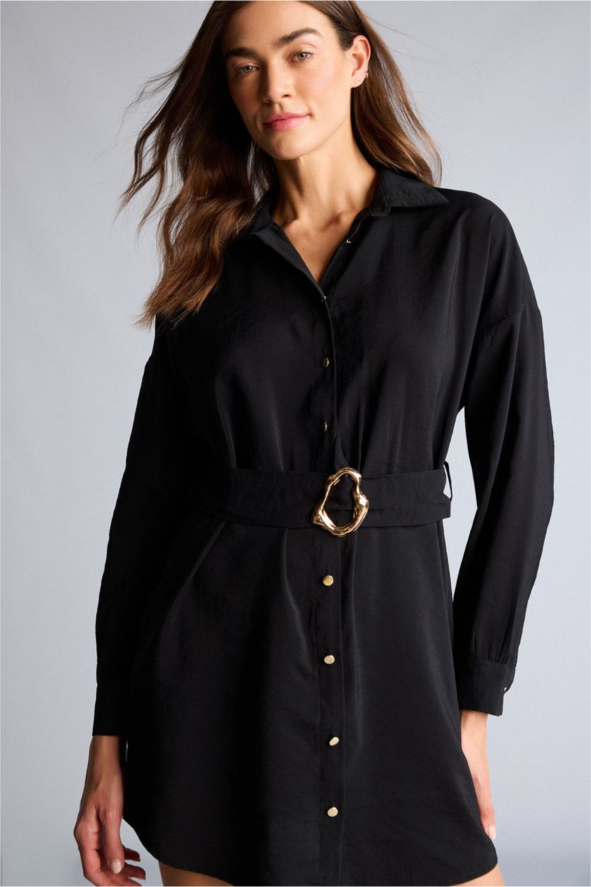 Kadın Siyah Uzun Kollu Elbise