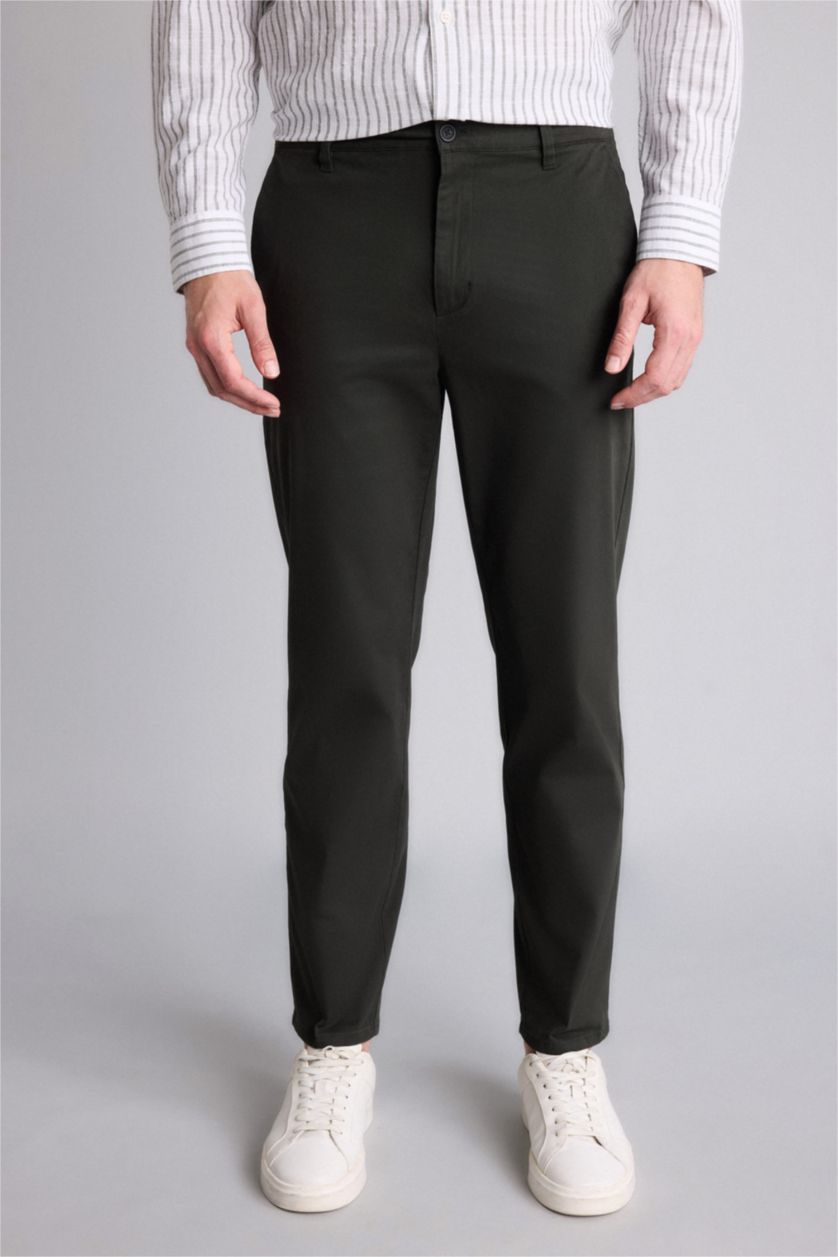 MAN Dark Green Regular Fit Trousers