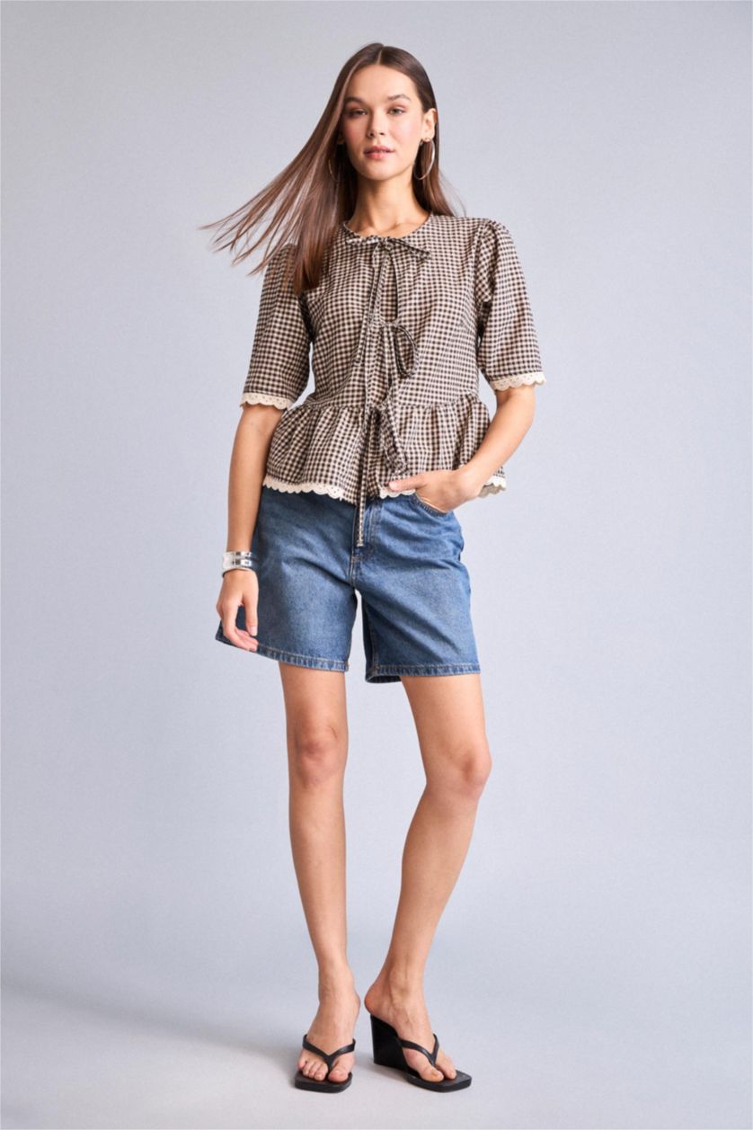 Women Brown Regular Fit Wowen Fabrics