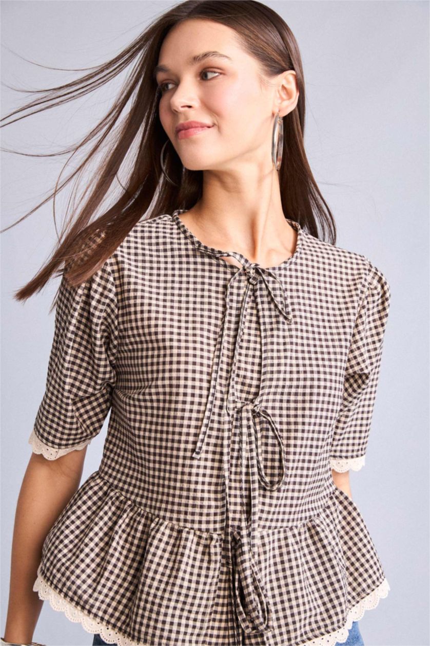 Women Brown Regular Fit Wowen Fabrics