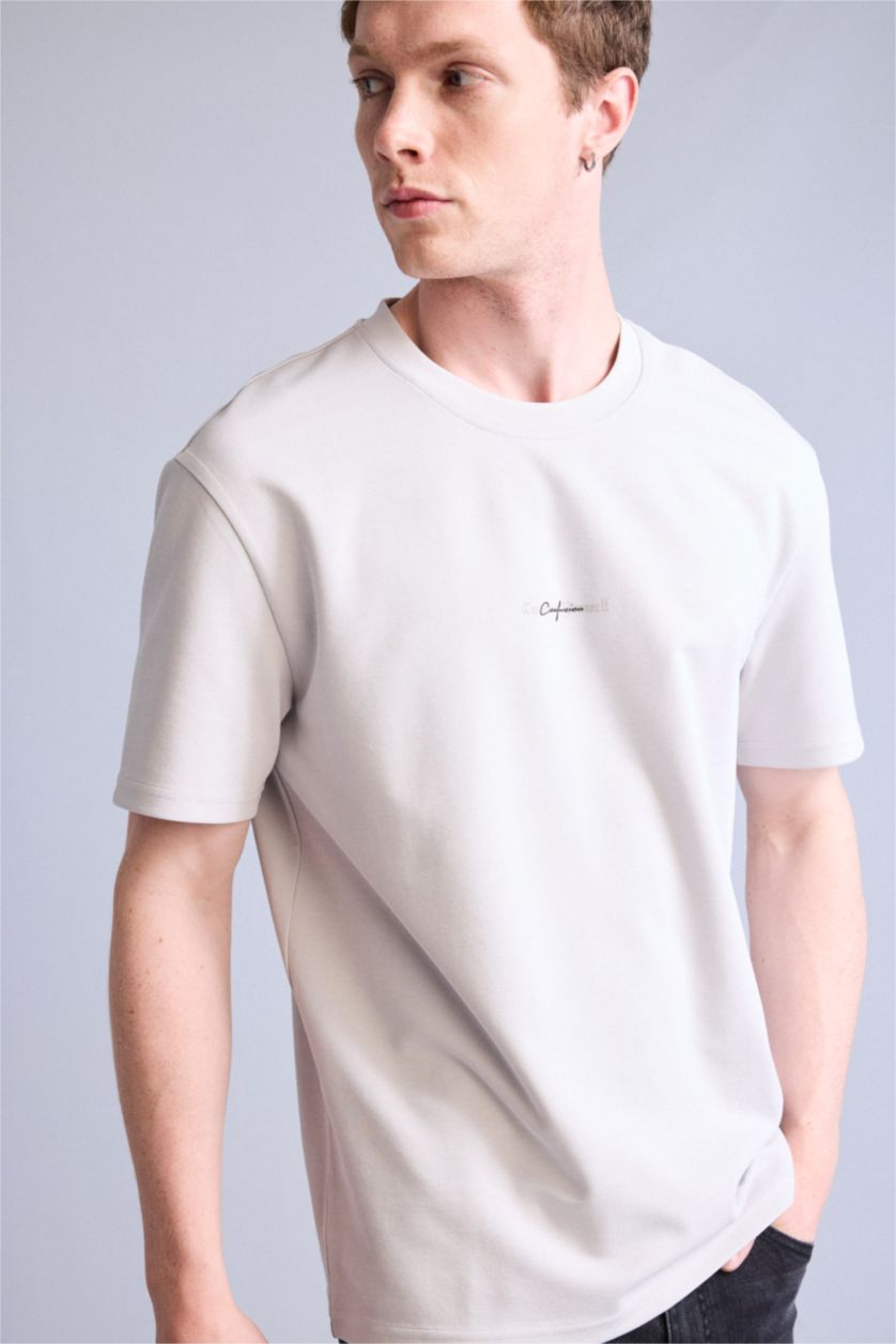 HOMME Gris Clair T-shirt à manches courtes Coupe régulière