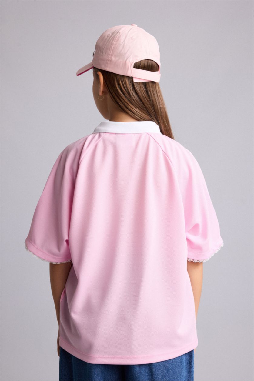 Kız Çocuk - Genç Kız Açık Pembe Hello Kitty Lisanslı Relaxed Fit Kısa Kollu Tişört Kız Çocuk