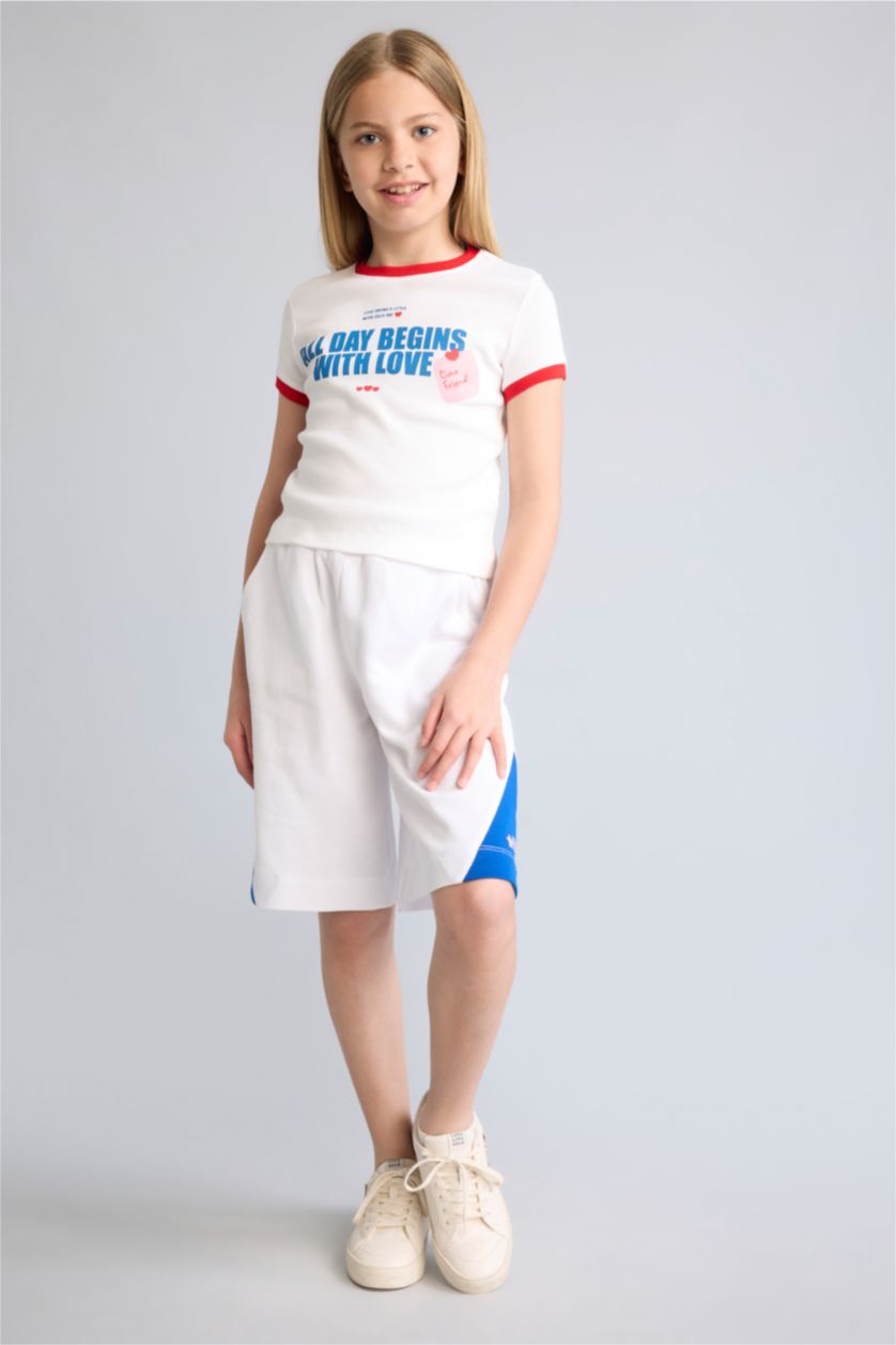 Girls & Teens White Girl Elastic Waist White Shorts