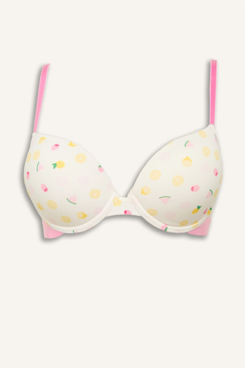 Kadın Kırık Beyaz Meyve Desenli Kaplı Pedli