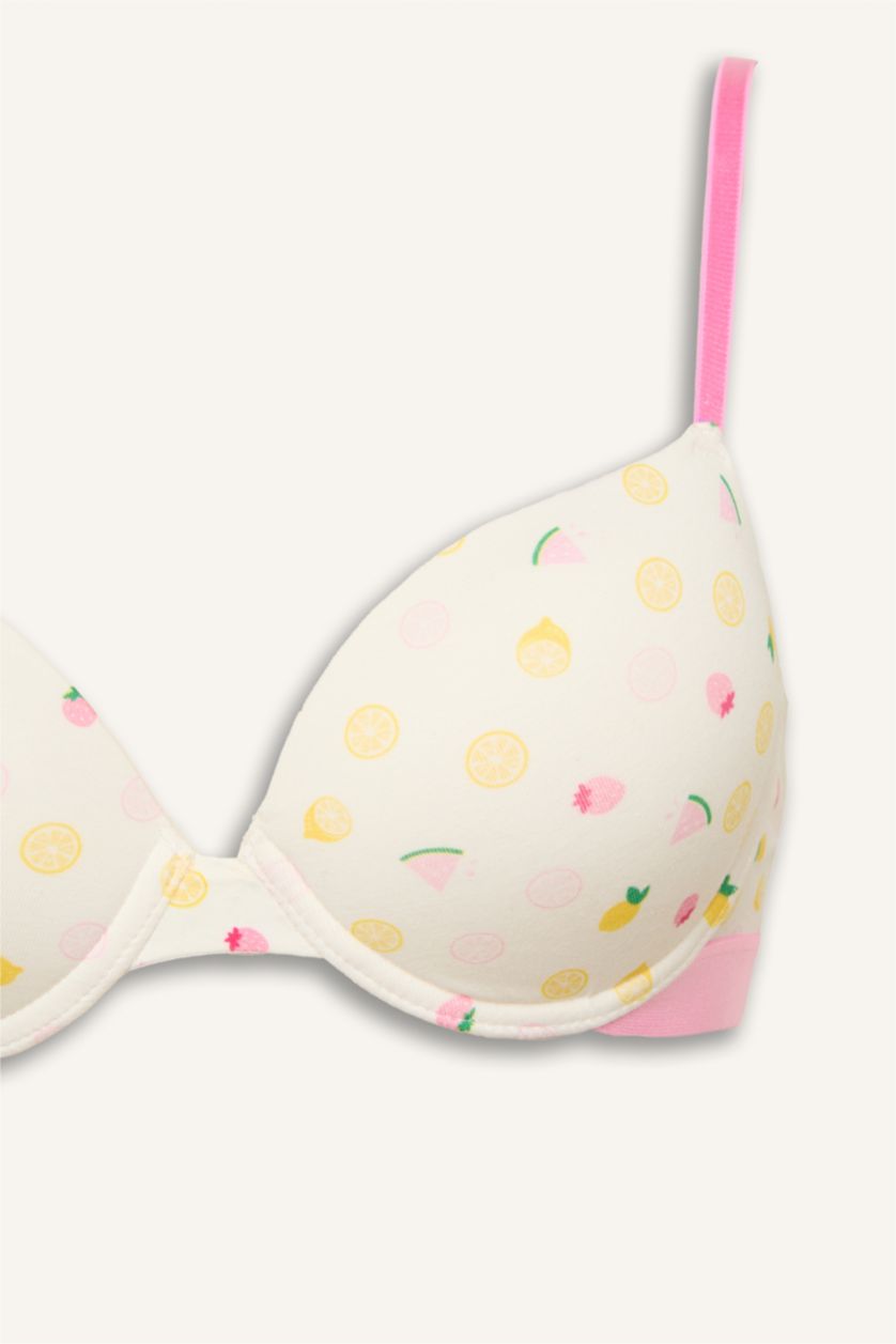 Kadın Kırık Beyaz Meyve Desenli Kaplı Pedli