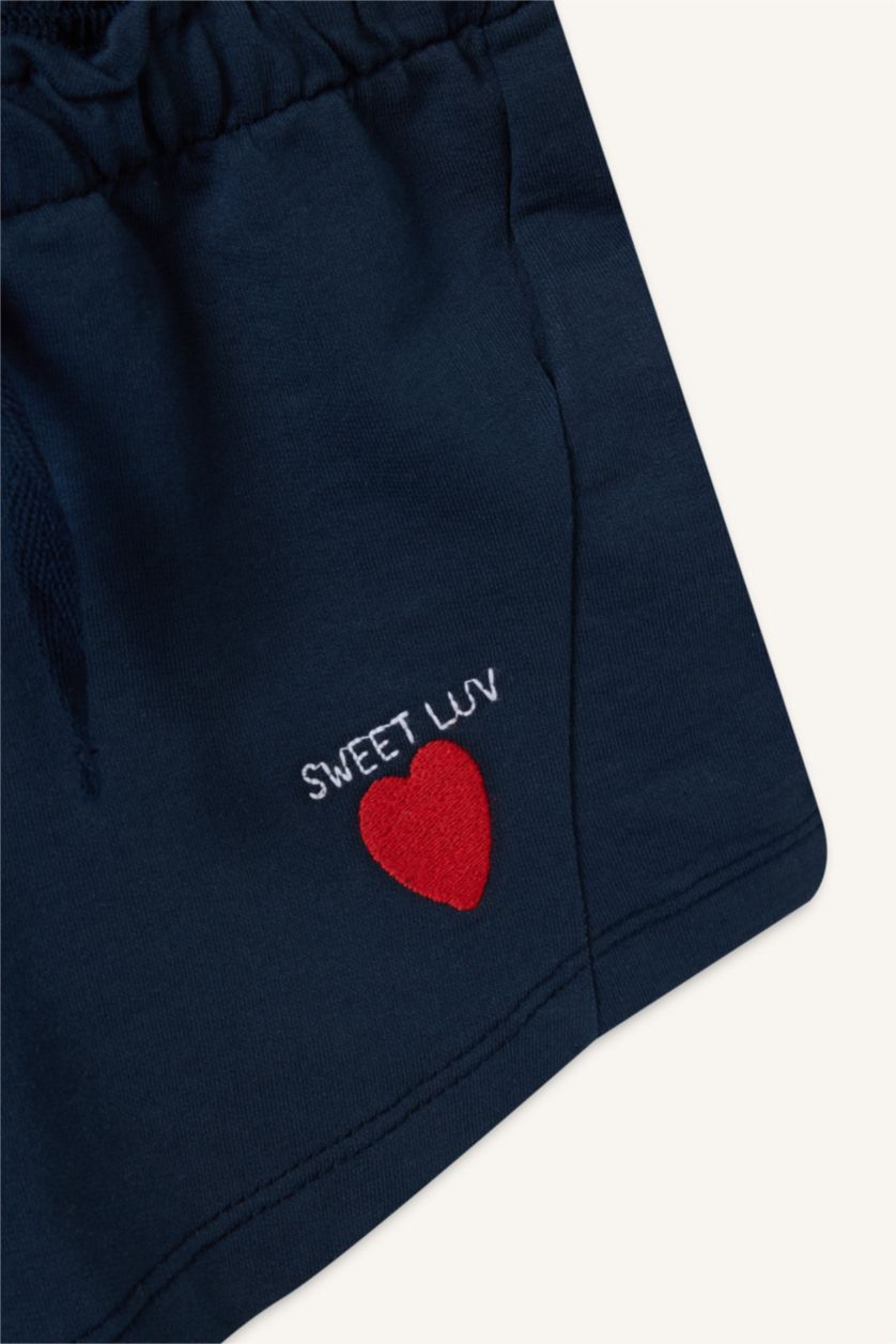 Kız Bebek Lacivert Penye Şort Kız Bebek