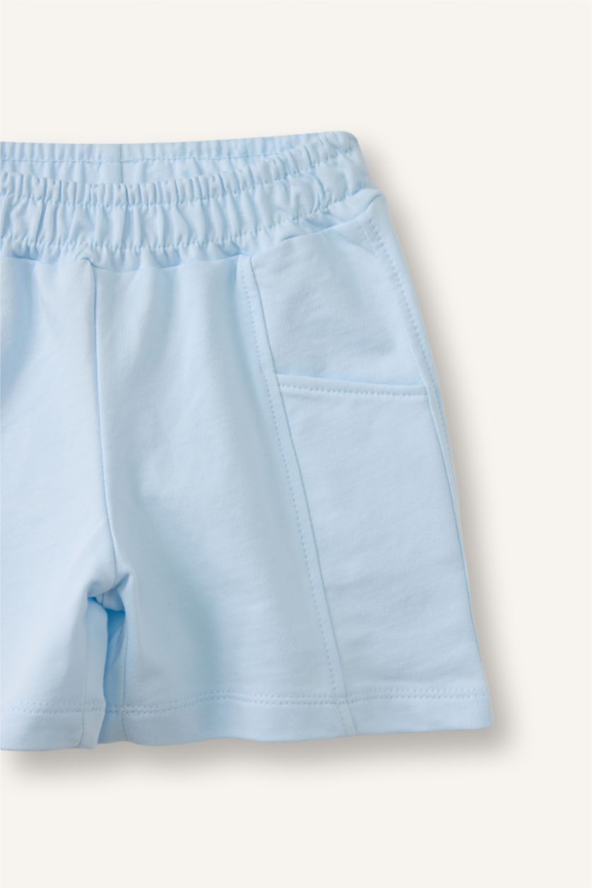 BABY GIRL Light Blue Baby Girl Normal Waist Shorts
