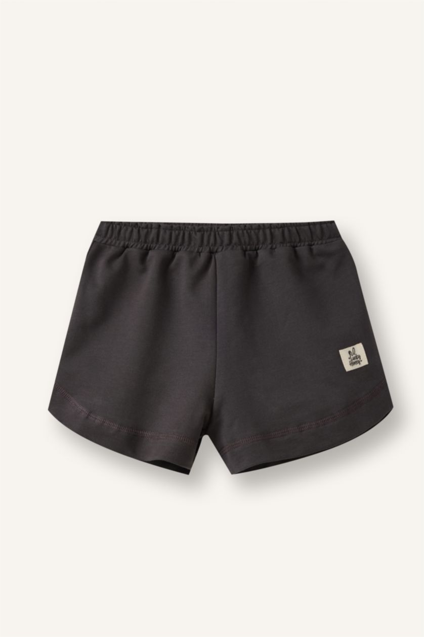 BABY GIRL Anthracite شورت بيبي بناتي وخصر مطاطي
